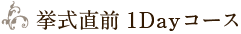 挙式直前1Dayコース