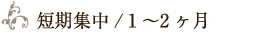 短期集中/１〜2ヶ月
