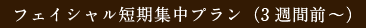 フェイシャル短期集中プラン（3週間前～）